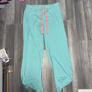 Willow Aqua Joggers with Pink Drawstring